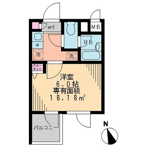 バーミープレイス高円寺(1K/3階)の間取り写真