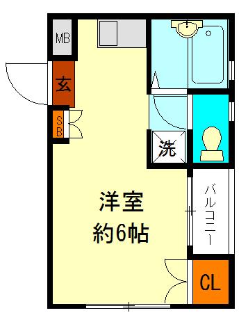シトラスジュノス(ワンルーム/1階)の間取り写真