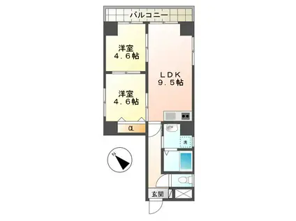 ラ・ルーチェ(2LDK/5階)の間取り写真