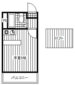 B・S HOUSE(1LDK/1階)の間取り写真