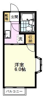 ファミーユ国分寺(1K/2階)の間取り写真
