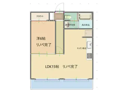 ロワールレジデンスV(1LDK/3階)の間取り写真