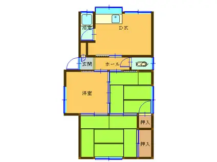 山田恵美子アパート(3DK/1階)の間取り写真