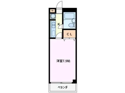 フラワーシティー亀有(1K/2階)の間取り写真
