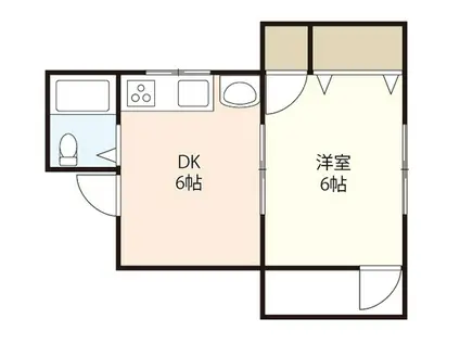 松中ビル(1DK/4階)の間取り写真