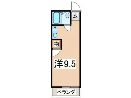 横井ビル(ワンルーム/2階)の間取り写真