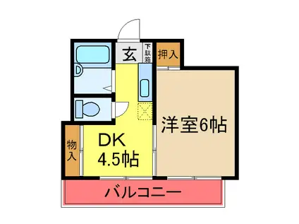プレス・イン・フカザワ(1DK/2階)の間取り写真