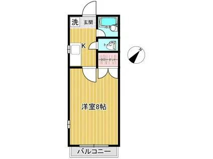 エクセルシャトー川平II(1K/2階)の間取り写真