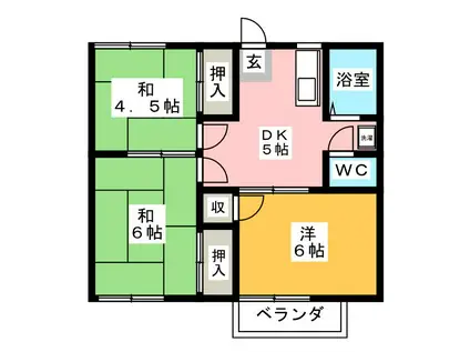 ドミールありが(3DK/2階)の間取り写真