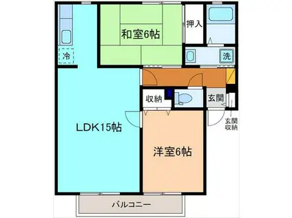 アメニティタウン90(2LDK/2階)の間取り写真