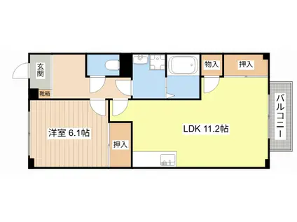 クレストビレッジIII(1LDK/2階)の間取り写真