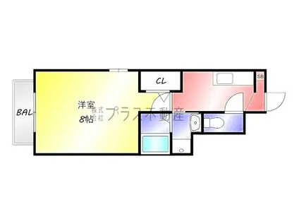 パークサイドイン桃山(1K/1階)の間取り写真