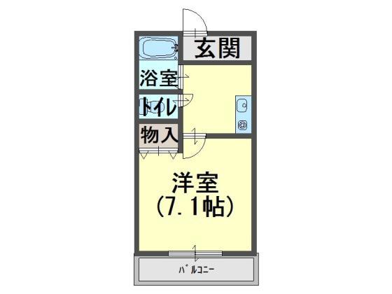中井マンション(1K/6階)の間取り写真