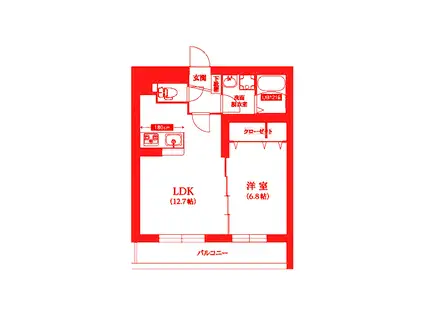 トレリッシュ湘南(1LDK/3階)の間取り写真