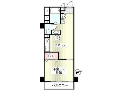 朝霞サニーハイツ(1DK/5階)の間取り写真