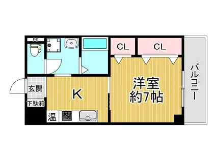 クリエイト彩(1K/8階)の間取り写真