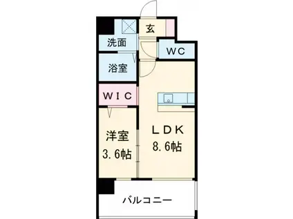 ESTONE HIGASHIOSAKA(1LDK/7階)の間取り写真