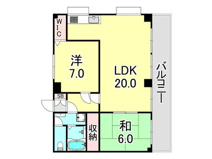 ワコーレ下沢PARTII(2LDK/4階)の間取り写真