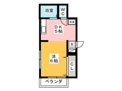 五洋アパートメンツ(ワンルーム/1階)の間取り写真