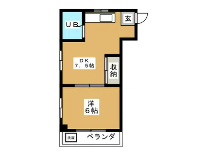 SIRIUS新松戸(1DK/3階)の間取り写真