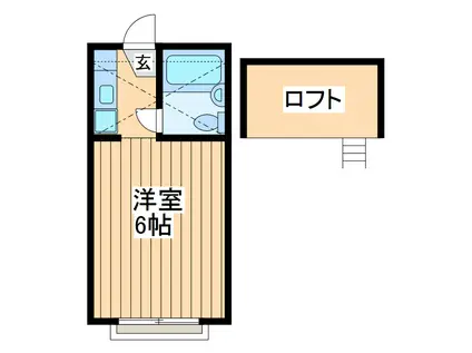 多摩ロイヤルハイツA(ワンルーム/1階)の間取り写真