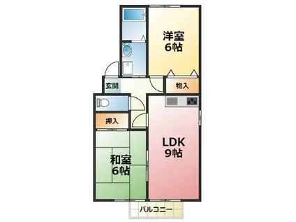 レジェンダリー四番町(2LDK/2階)の間取り写真