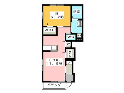 みやこ乃杜富士(1LDK/1階)の間取り写真