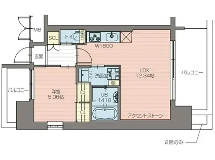 プレジオ阿波座(1LDK/14階)の間取り写真