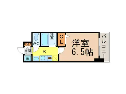 プレサンス名古屋STATIONアブソリュート(1K/8階)の間取り写真