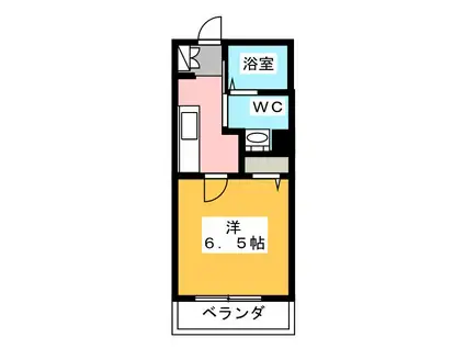 アルカディア横濱(1K/1階)の間取り写真
