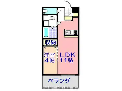 レジェンド桜(1LDK/4階)の間取り写真
