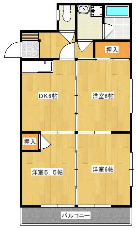 カーサプリマ(3DK/3階)の間取り写真