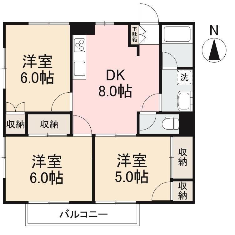 グリーンハイツサコ(3DK/1階)の間取り写真