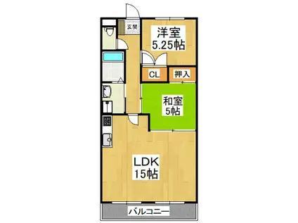 グミヒルズ(2LDK/2階)の間取り写真