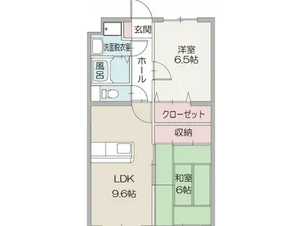 グランドゥール(2LDK/1階)の間取り写真