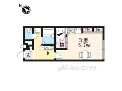 レオパレス氷室(1K/1階)の間取り写真