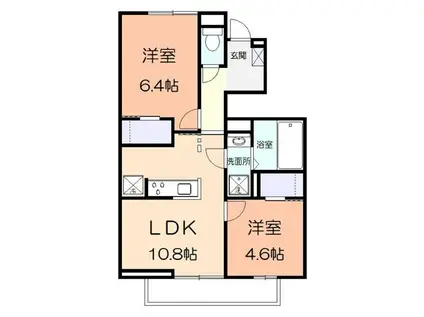 ソレイユ湘南太平台A(2LDK/1階)の間取り写真