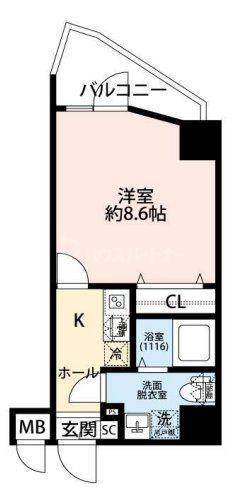 プレール・ドゥーク西新井II(1K/4階)の間取り写真