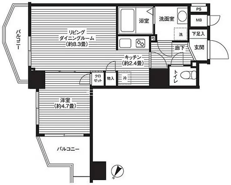 カスタリア初台 4階階 間取り