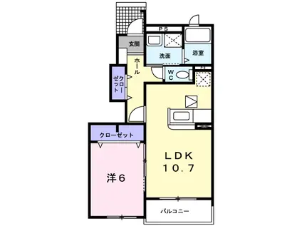 パークソレイユ(1LDK/1階)の間取り写真
