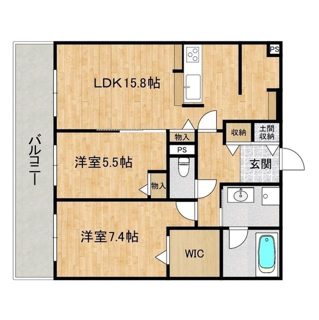 ジュエルコート(2LDK/2階)の間取り写真