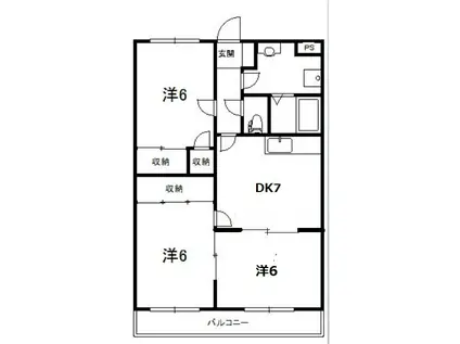 エーデルハイム(3DK/2階)の間取り写真