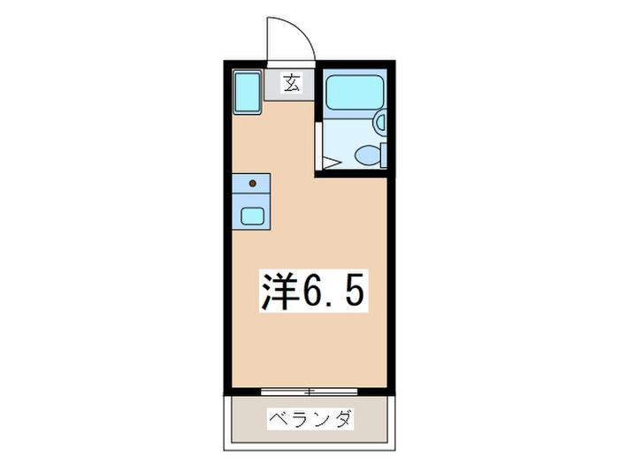 スカイパレス(ワンルーム/2階)の間取り写真