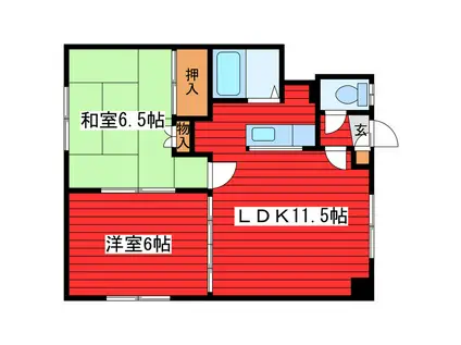 ウィステリア122(2LDK/2階)の間取り写真