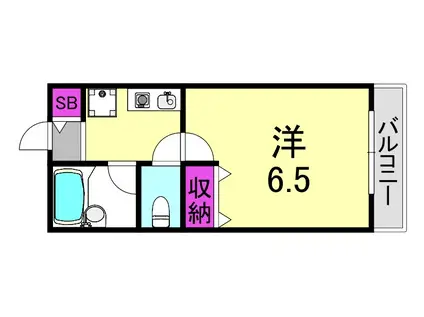 コンフォート甲子園(1K/3階)の間取り写真
