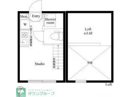 ハーモニーテラス北小岩XII(ワンルーム/2階)の間取り写真
