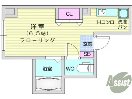 片平ブラボン(ワンルーム/3階)の間取り写真