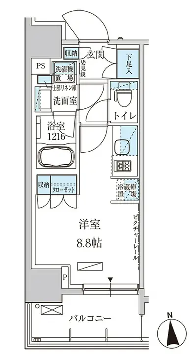 パークアクシス上野三丁目 5階階 間取り