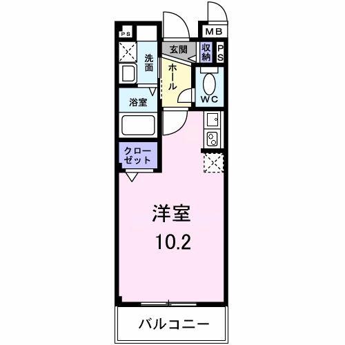 サンハイム武里(ワンルーム/3階)の間取り写真