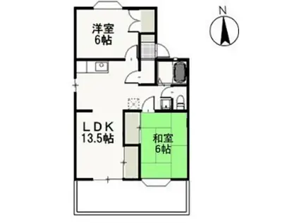 ファミーユ・ビボD(2LDK/1階)の間取り写真